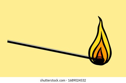 a burning match symbol illustration