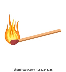 Burning match vector design illustration isolated on white background