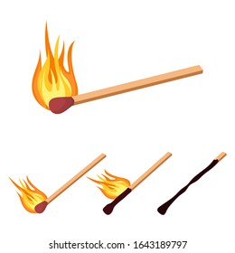 Burning match vector design illustration isolated on white background