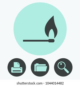 Burning match vector icon