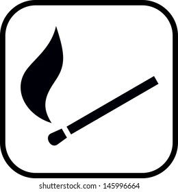 Burning match vector icon