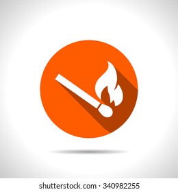 burning match vector icon