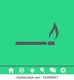 Burning match vector icon.