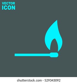 Burning match vector icon