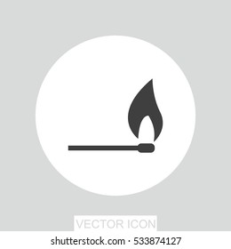 Burning match vector icon