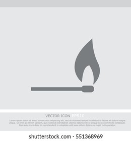 Burning match vector icon