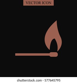 Burning match vector icon