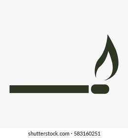 Burning match vector icon.