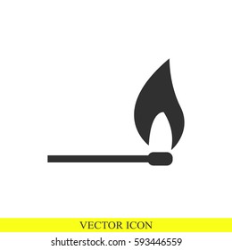 Burning match vector icon