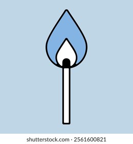 Burning match vector icon. Barbecue and bbq grill sign. Graph symbol for cooking web site and apps design, logo, app, UI