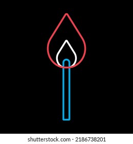 Vector de coincidencia de quemado aislado en el icono de fondo negro. Pancarta de barbacoa y parrilla. Símbolo gráfico para cocinar diseño de sitio web y aplicaciones, logotipo, aplicación, interfaz de usuario