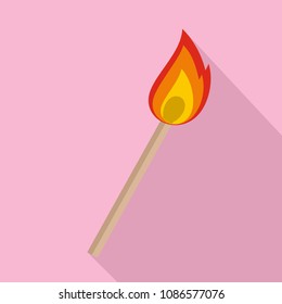 Burning matche icon. Flat illustration of burning matche vector icon for web design