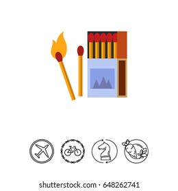 Burning matches icon