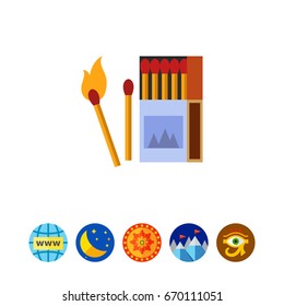 Burning matches icon