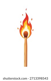 Cerilla ardiente con llama brillante