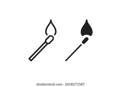 Burning matchstick icon comparison vector Vector