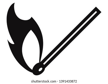 Burning Matchstick Icon as EPS 10 File
