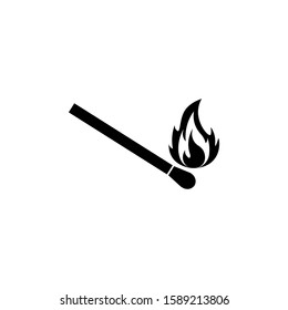 Burning matchstick icon. Vector. Isolated.