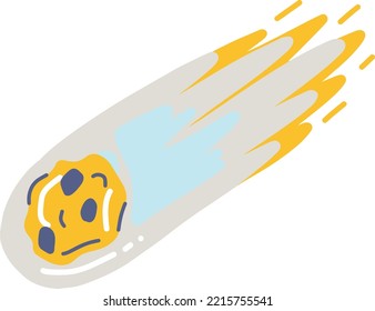 Burning meteor great universe outer space illustration