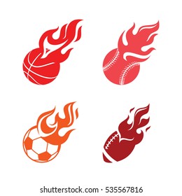 Burning Meteor Sport Ball Hot Fire Flame Icon