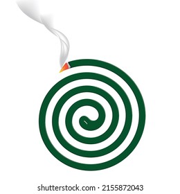 Burning mosquito coil with smoke	