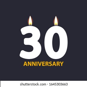 Burning number birthday candle with birthday celebration text on light blurred background and burning birthday candle set for other dates. Vector vertical birthday invitation template