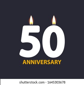 Anniversaire 50 Ans Bougie Illustrations Images Et Images Vectorielles De Stock Shutterstock