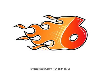 Burning Number Isolated On White Background Stock Vector (Royalty Free ...