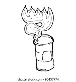 caricatura de la quema de petróleo