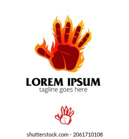 Burning Palm or burning hand symbol in vector format for design element, brand, identity or any other purpose.