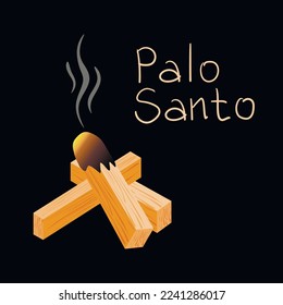 Burning palo santo tree incense aroma sticks