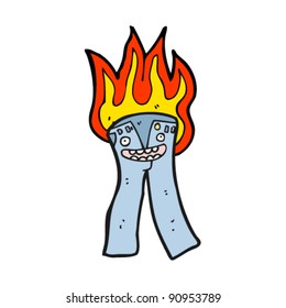burning pants cartoon
