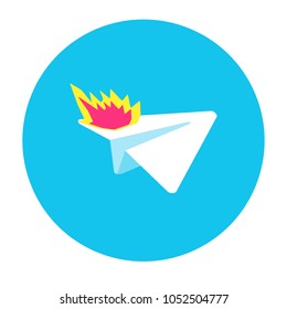burning paper plane