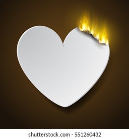 burning paperc heart