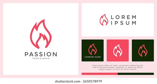 Concepto de diseño de logotipo de pasión ardiente