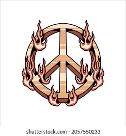 burning peace tattoo vector design