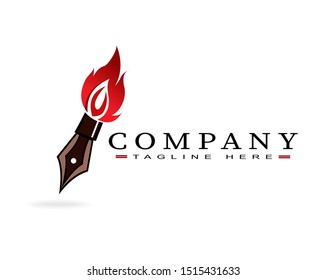 burning pen logo for company name.eps 10.