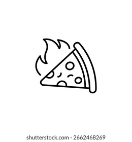 Burning Pizza Slice Icon Design Isolated On Transparent Background