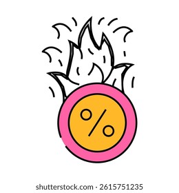 burning price line icon vector. burning price sign. isolated symbol illustration