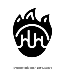 vector de icono de glifo proyectil en llamas. símbolo de grabación de proyectil. símbolo de contorno aislado ilustración negra