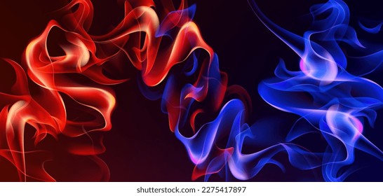 Burning red and blue fire abstract background. Flame power. Light effect. svg