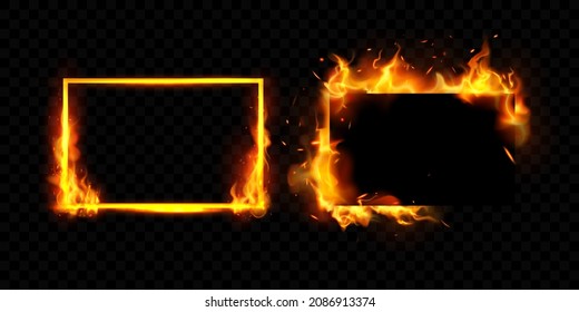 Burning red hot sparks realistic fire flames abstract background