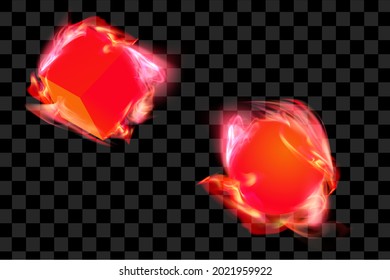 Burning red shape element design resource set eps vector burn fire 3d flame