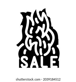 burning sale discount glyph icon vector. burning sale discount sign. isolated contour symbol black illustration