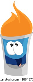Burning shot glass,illustration,vector on white background