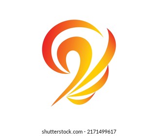 Burning Side View and Rising Phoenix Symbol