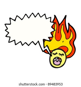 burning singing emoticon face cartoon
