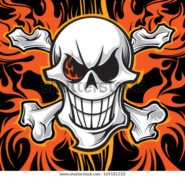 Burning Skull Stock Vector (Royalty Free) 169181510 | Shutterstock