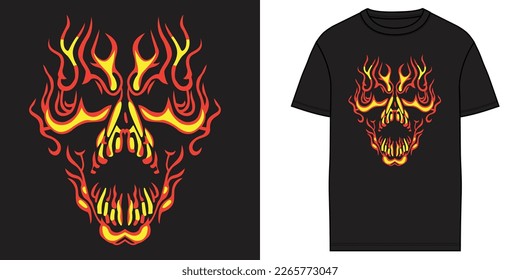 Burning Skull amazing t shirt and embroidery patch, hoodie, sweatshirt print design