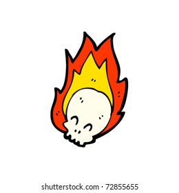 burning skull cartoon